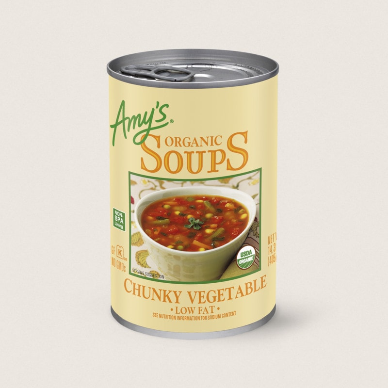 low carb soups canned Chunky Vegetable Soup from Amy's Soups