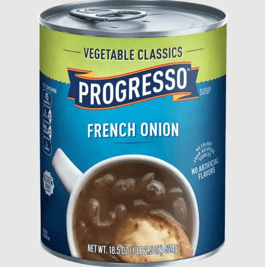 low carb soups canned Classic French Onion Soup from Progresso