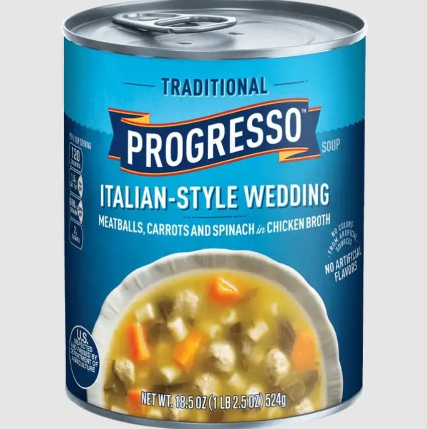low carb soups canned Italian Style Wedding Meatball Soup from Progresso