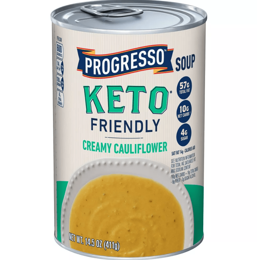 low carb soups canned Keto Creamy Cauliflower Soup from Progresso