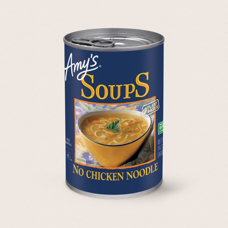 low carb soups canned No Chicken Noodle Soup from Amy's Soups