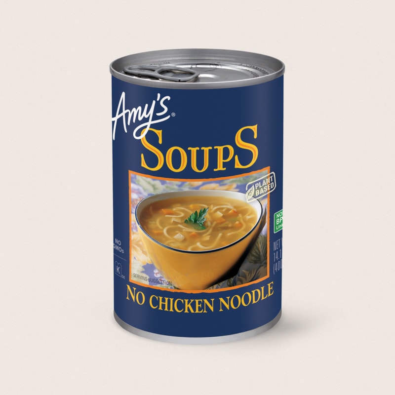 There is no chicken noodle soup from Amy's Soups