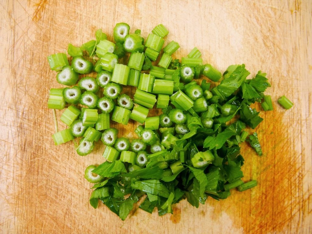 chopped celery